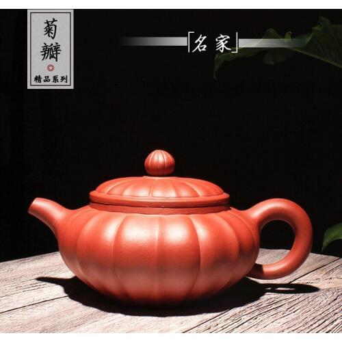 By pure manual recommended undressed ore chrysanthemum petals jin wen qing cement kung fu tea set undertakes the teapot