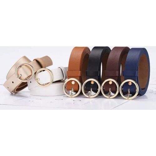 Luxury Brand Belt Woman Gold Buckle Black Leather Belts for Women Jeans Fashion Ladies Waist Ceinture Femme Waistband 2020