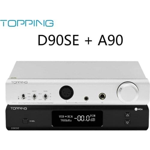 TOPPING D90SE MQA Decoder DAC + TOPPING A90 Headphone Amplifier AMP