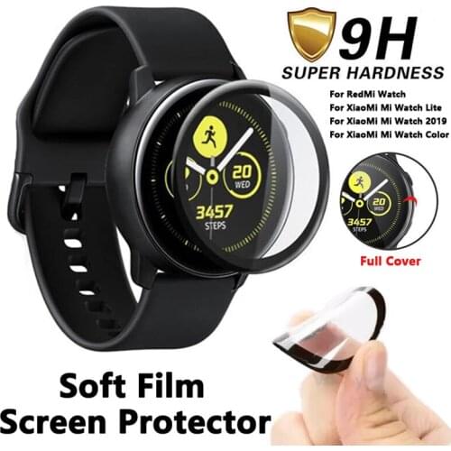 Ultra-thin Fiber Soft Glass Protective Cover For XiaoMi Mi Watch Lite 2019 Color Screen Protector For RedMi Watch Accessories