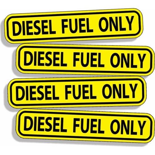 Yellow diesel fuel vinyl decal sticker OEM door label half large rig truck engine HD