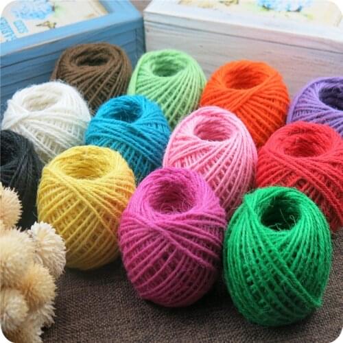 100% Linen Cord Colorful Cord handmade 2mm Rope Twisted Macrame String DIY Home Wedding decoration supply Film packaging 100m