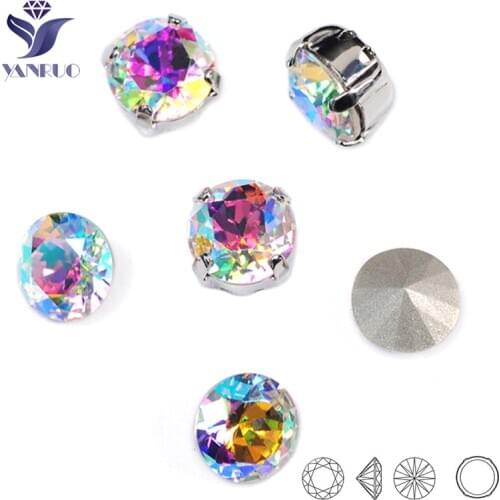 1357 Brilliant Cut AB High K9 Crystal Sparkly Gems AB Claw Crystal Setting In Herons DIY Sew On Strass Stones For Clothes