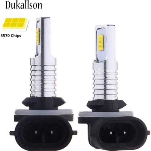 2PCS H27W/2 H27W/1 H27 Led 880 881 Led Bulb H27W 12000LM 6000K White Car Fog Light Driving Day Running Lamp Auto 12V 24V 4300K