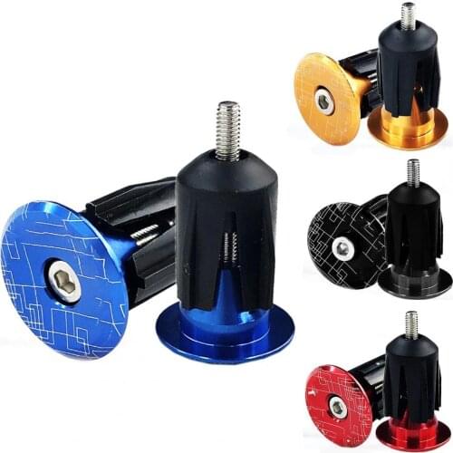 2Pcs Aluminum Alloy Bicycle Handlebar End Plugs Caps Road Mountain Bike MTB Grip Handle Bar End Cap Cycling Handlebar Accessory