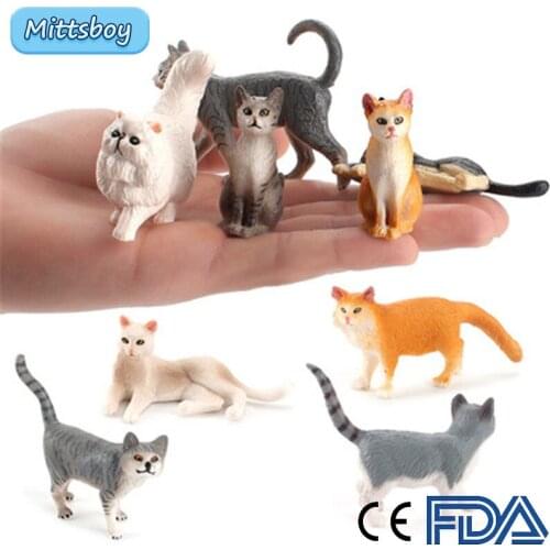 9Pcs Simulation Wild Poultry Animal Simulation Figure Persian Cat Educational Toy for Childrens Toy Figure Collection Toys Gift