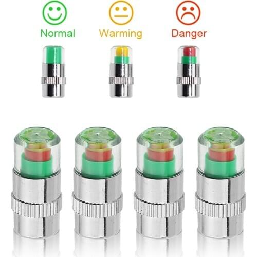 2.0/2.2/2.4 Bar Car Tire Pressure Guage Cap Sensor Indicator Alert Monitoring Tool Alert Air Pressure Gauge Tyre Cap Indicator
