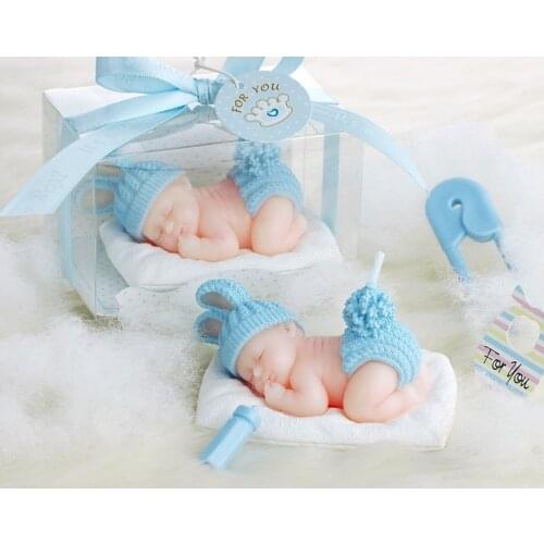 Childrens party candle baby shower favor party gift--Sleep Baby Smokeless candle kids Cute birthday party decoration 10pcs/lot