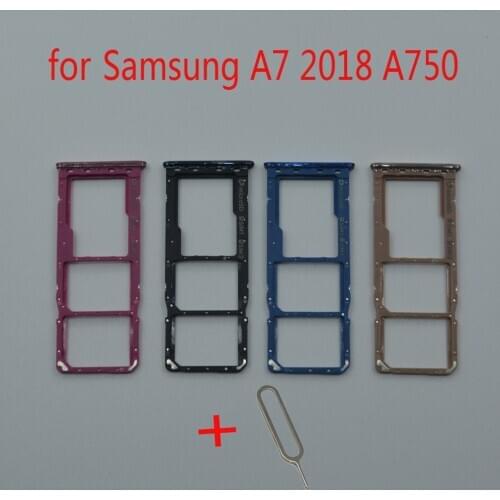 For Samsung Galaxy A7 2018 A750 A750F A750FN A750G A750GN Original Phone Housing SIM Tray Adapter Micro SD Card Tray Holder