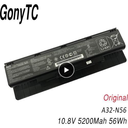 GONYTC 10.8V 5200mAh Original A32-N56 Battery For ASUS N46 N46V N46VJ N46VM N46VZ N56 N56V N56VJ N56VM N76 A31-N56 A33-N56