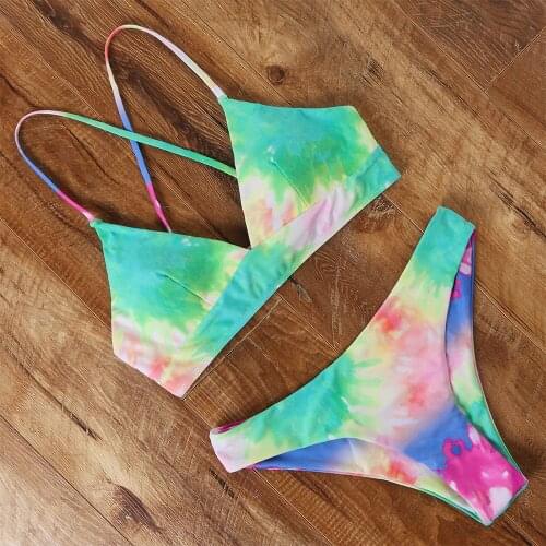 Swimsuit Women Bikini 2020 Rainbow Color Micro Bikini Push Up Biquini Low Waist Brazilian Sexy Two Pieces Swimwear Women