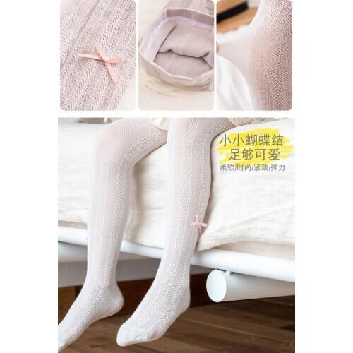 TALLOLY Summer new style three-dimensional bowknot pantyhose mesh thin girls pantyhose mesh breathable childrens pantyhose