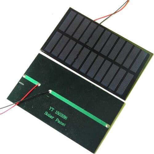 BUHESHUI Polycrystalline 1.6W 5.5V Solar Cell Module+Wire DIY Solar Panel System Charger For 3.7V Battery Education 150*86*3MM
