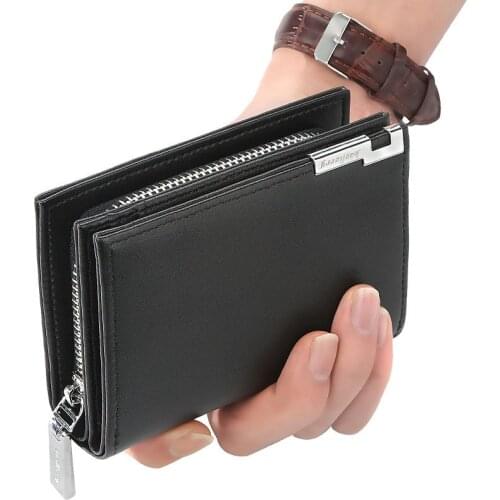 2020 New Mens Business Wallet High-quality PU Leather Simple Card Holders Multi-function Coin Bags Male Money Purses