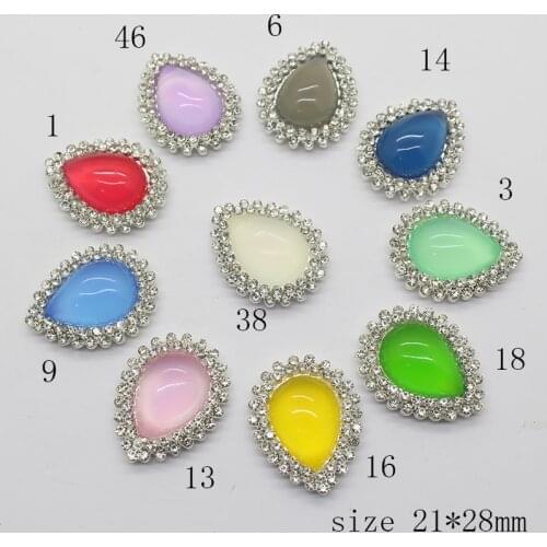 The New 10Pcs/lot 21*28mm alloy Cat eye mixWater drop Diy Suitable for wedding dresshandicraftsewing jewelry accessories