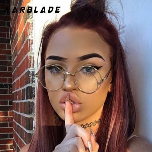 Warblade round nerd glasses clear lens unisex gold round metal frame glasses optical men women eyeglass frame fake glasses