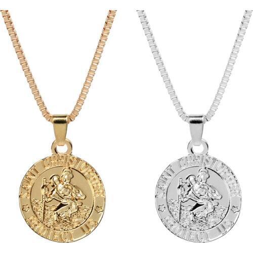 Holy Spirit Jesus Necklace Pendant Gold silver Color Cross Necklaces for Women Men Christianity Religious Jewelry