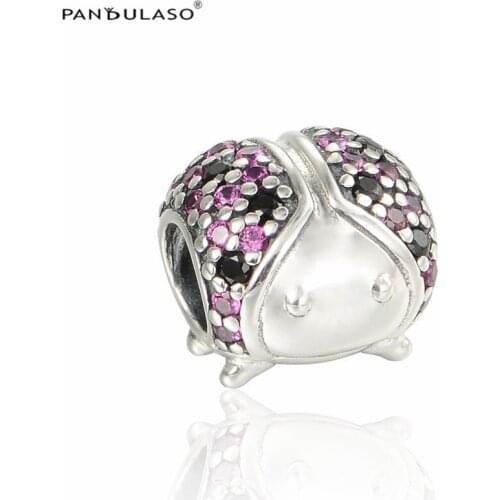 Pave beetle Charms For Jewelry Making Fits Original Charms 925 Silver Bracelets & Bangle Woman DIY Sterling Silver Beads