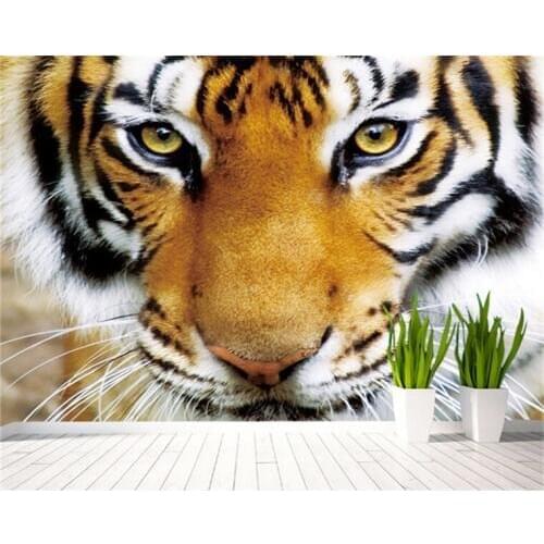 Custom 3D Photo Wallpaper Tiger Animals Restaurant Cafe Living Room Bedroom Sofa Background Non-woven 3D Wall Murals Wallpaper
