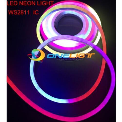 RGB WS2811 IC LED Full Color Flexible LED Neon Flex rope bar light 5050 60leds/M outdoor Indoor white RGB soft tube strip lights