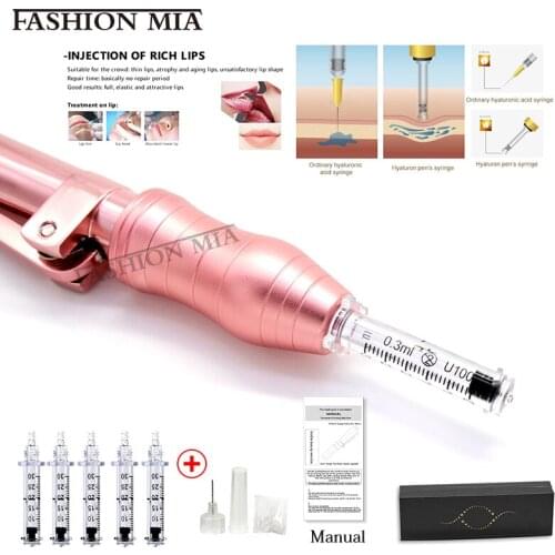 Pink Mesotherapy Gun 0.3ml Non Invasive Hyaluron Pen Atomizer Hyaluronic Acid Injection Pen Wrinkle Removal Beauty Treatment