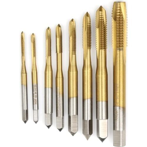Hand Tap Drill Bits HSS 6542 Screw Right Hand Thread M2 M2.5 M3 M3.5 M4 M5 M6 M8 Metalworking Hex Shank Machine Taps Kit