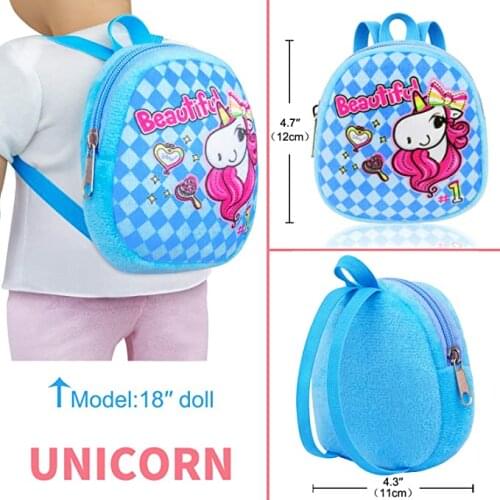 Doll Backpack Dsiney Kitty Unicorn Rabbit Cute Cartoon Bags Doll Clothes For 18 Inch American&43Cm Baby New Born Reborn Doll Toy