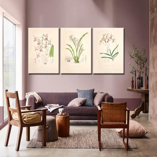 Nordic small vase Multicolor flowers decorative canvas paintings 3 pieces Modular Wallpapers Poster Print living room Home Decor