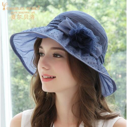 Sun Protection Ladies Hat Spring Summer Girl Sunshade Hats Holiday Elegant Fashion Beautiful Cap Women Beach Visor Caps H6655