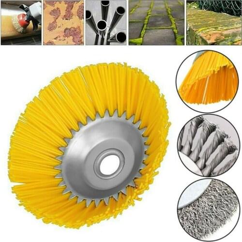 8 Inch Grass Strimmer Head Trimmer Brush Solid Nylon Wire Wheel Garden Weed Lawn For Weeding/Mossing Trimmer Brush