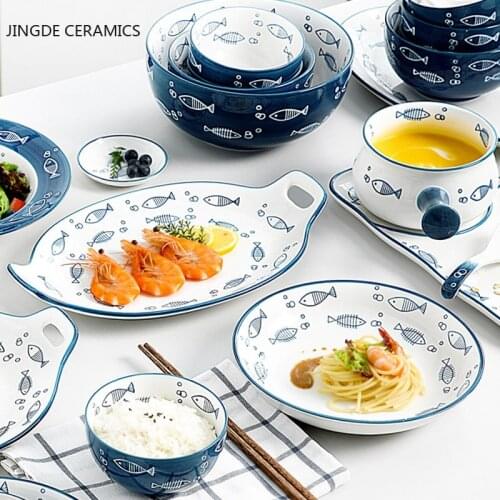 Japanese-style Ceramic Plate Bowl Food Noodles Rice Bowls Western Food Plates Salad Sushi Dishes Restaurant Kitchen Tableware
