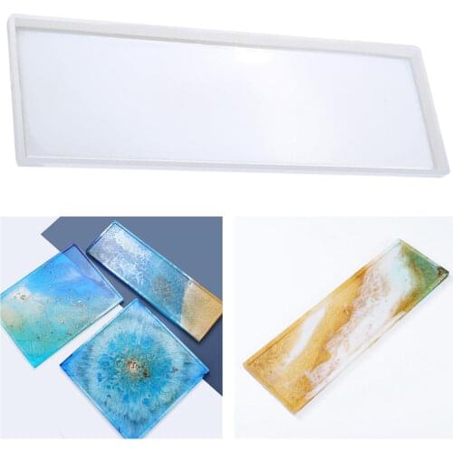 1P Epoxy Resin Molds Large Silicone For Car Decoration Dried Flower Leaf Insect Specimen DIY Rectangle Shaped Casting Molds