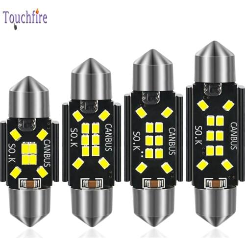 10Pcs C10W C5W Canbus Festoon 31 36 39 41mm 2016-10SMD LED Car Bulb Dome License Plate Door Reading Light Auto Lamps White 12V