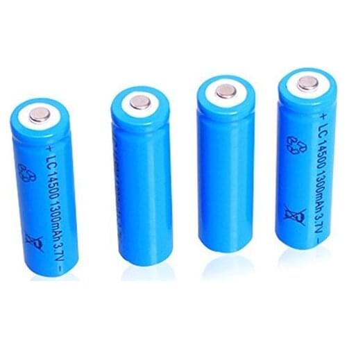10 PCS/LOT super fire AA 14500 1300mah 3.7 V lithium ion rechargeable batteries and LED flashlight, free delivery