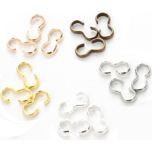 100pcs/lot 4x8 mm W Shape Buckle Clasp Connectors Clasp Connectors For Jewelry Making DIY Finding Bracelet Accessories Supplies