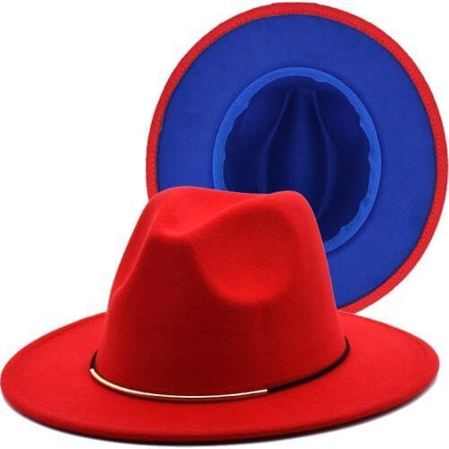 2020 Womens Black Autumn And Winter Warm Hat British Style Mens Fedora Wide-Width Felt Hat Imitation Wool Hat Church Hat F51