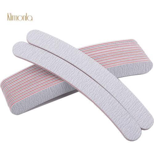 25pcs Professional Nail Art Buffer Files 100/180 Gray Banana Sanding Nail Polish Blocks Pedicure Nail Care Beauty Tools