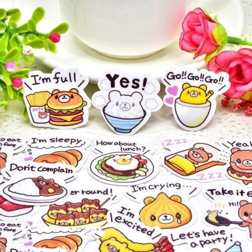 40pcs Creative kawaii Cute Cartoon Gourmet bears scrapbooking stickers /decorative sticker /DIY craft photo albums/Children