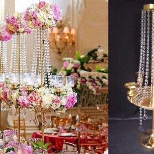 90cm(H) wedding crystal table centerpiece Table chandelier flower stand Banquet decoration road lead