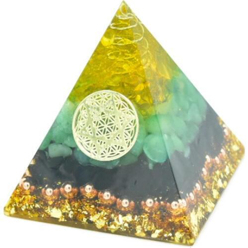 Aura Pyramid Orgonite Energy Crystals Original Home Office Decor Resin Reiki Gift Aventurine Tourmaline Energy Generator