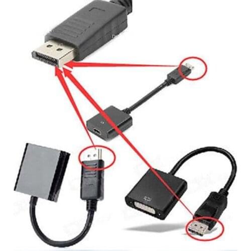 Banggood DisplayPort DP Male to VGA DVI HDMI-compatible Female Converter Display Port Power Supply Adapter Cable For HDTV PC DVD