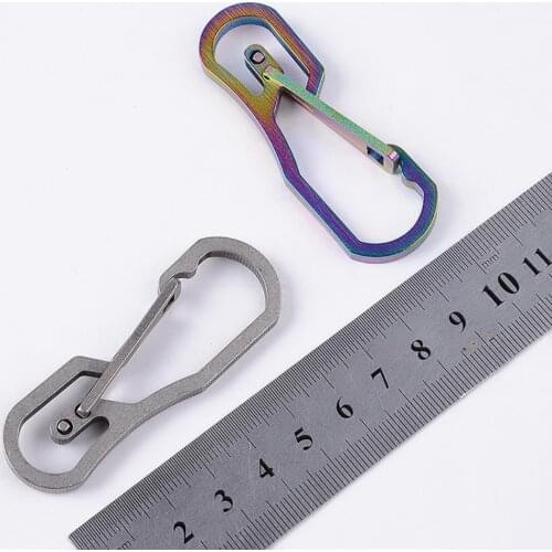 Titanium Alloy Snap Key Chain Ring Clip Carabiner Outdoor Buckle Hook Keychain