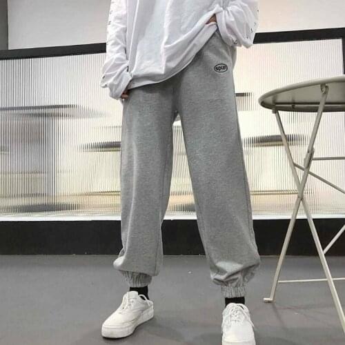 Pants Women Full-length Loose High Waist Embroidory Drawstring Korean Style Comfortable Chic Students Casual Capris Womens Pant