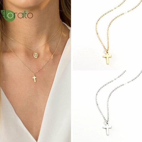 925 Sterling Silver Cross Pendant Necklace for Women Men Ladies Jewelry Necklaces Crucifix Christian Ornament Gifts