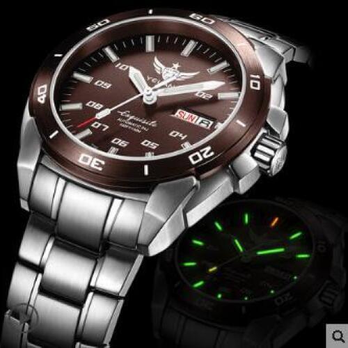 Yelang Automatic watch Tritium T100 Japan TOP 24Jewels Movement Waterproof 100m Date Day Sapphire Luminous Swim Watch