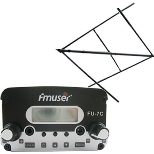 FU-7C 7W 7watt Long Range FM Radio Transmitter + CP100 Circularly Polarized Antenna+Coaxial Cable Wireless Stadio Mini Repeater