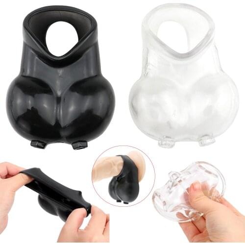SM Toy Male Scrotum Bondage Penis Ring Delay Ejaculation Chastity Device Cock Sleeve Penis Testicle Ball Stretcher BDSM Sex Toys