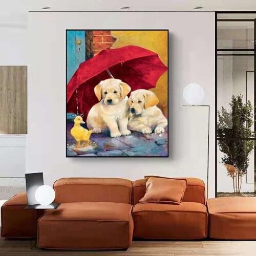 GATYZTORY 5D DIY Diamond Painting dog animal Kit Full Drill Square Embroidery Mosaic Art Picture of Rhinestones Home Decor Gift