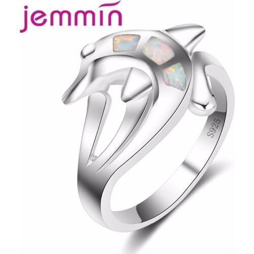 Colourful Opal Rings Hollow out Woamn/Man 925 silver Stamp Animal silver Round Rings For Valentines Day Gift Size6-9