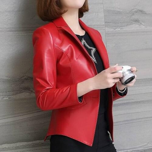 Genuine Leather Jackets Women Montone Natural Sheepskin Coat Female Slim Short Outwear Spring Autumn Clothes 2020 LWL1433